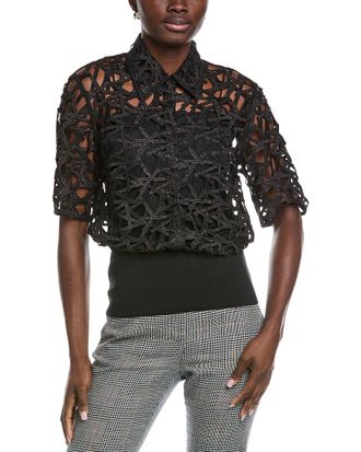 Akris Lace Silk-Blend Top