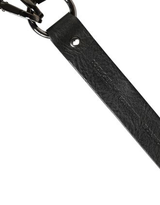 Dolce & Gabbana Black Leather Silver Chain Waist Men Mens Belt