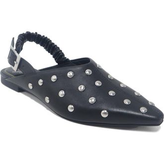 Kenneth Cole Nicola Studded Slingback Mule in Black Leather at Nordstrom Rack, Size 7.5