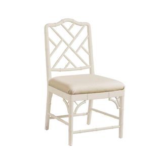 Ballard Designs Set of 2 Dayna Side Chairs - Rubbed White/Sandberg Parchment - Ballard Designs