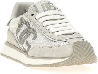 Dolce & Gabbana Womens White Calfskin Athletic Sneakers