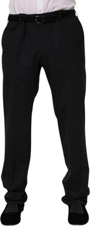 Dolce & Gabbana Zwarte Wol Rits Jurk Broek - Heren - Nette broeken - Zwart - XL - Wol - Broeken