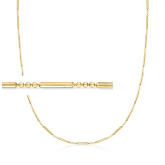 Ross-Simons Italian 18kt Gold Over Sterling Bead-Chain Link Necklace