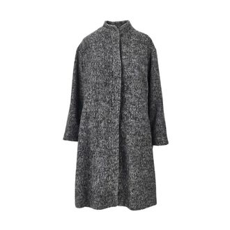 Emporio Armani Abrigo de Lana Melange con Cuello Alto - Coats - Mujer - Gris - 2XS