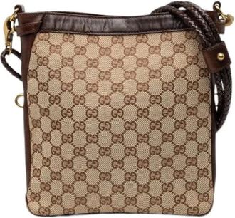 Gucci Pre-owned Cross Body Bags, female, Beige, Size: ONE SIZE Pre-owned Canvas Crossbody Bag