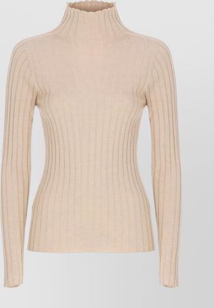 PESERICO slim fit turtleneck sweater with ribbed texture