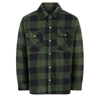 Champion Mens Kinross Fleece Padded Lumberjack Style Shirt Green S