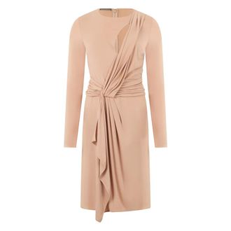 Alberta Ferretti Draped Belted Dress - female - Alberta Ferretti - Short Dresses - Pink - S - Dresses