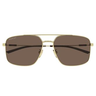 Gucci Oversized Square Sunglasses - male - Gucci - Sunglasses - Yellow - 59 MM - Accessories
