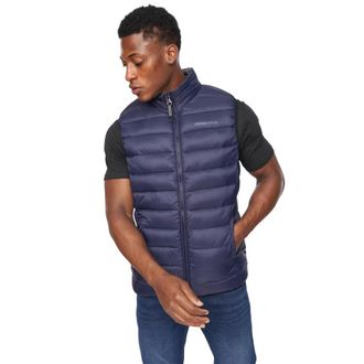 Crosshatch Heren Gattering Gewatteerde Gilet (Navy)