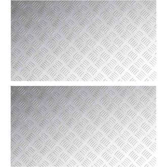 vidaXL Checker Plates 2 pcs Silver 90 x 50 cm Aluminium vidaXL