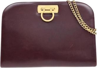 Ferragamo Pre-owned Clutches, female, Red, Size: ONE SIZE Pre-owned Leather Shoulder Bag