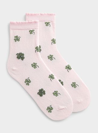 Simons Womens Plush plant ankle socks