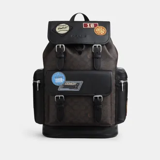 Coach Sprint Backpack In Signature Canvas With Patches