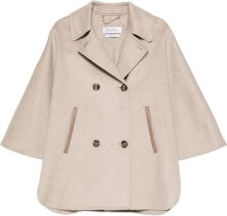 Max Mara Kort Cape - Dames - Zomerjassen - Beige - M - Kasjmier - Jassen