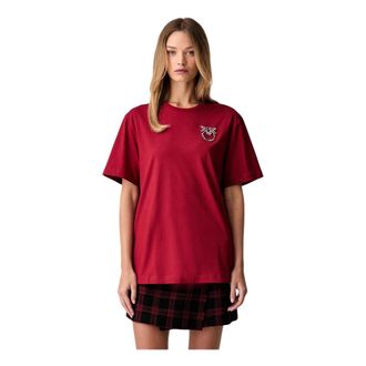 Pinko Pinko, Tops, Dames, Rood, XL, Katoen, Strepitoso T-shirt
