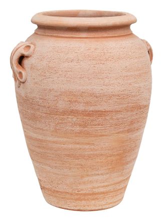 Biscottini International Biscottini - Parag&uuml;ero. &Aacute;nfora/orcio Con Anillos En Terracota Hecho A Mano Sobre El Torno Para Plantas Y Flores. L36xpr34xh46 Cm