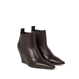 Brunello Cucinelli Womens Brown Leather Ankle Boots