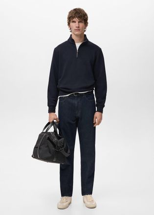 Mango Felpa cotone regular-fit zip navy - Uomo - XXL - MANGO MAN