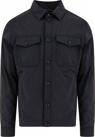 Moorer Mens Collared Shirt Jacket In Nero