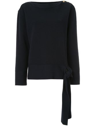 Stella McCartney boat neck button jumper - women - Cotton - 40 - Blue