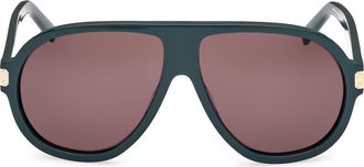 MCM 59mm Pilot Sunglasses in Shiny Dark Green /Brown at Nordstrom