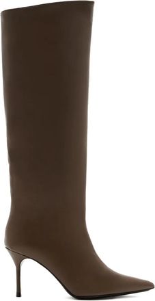 Staud 80mm pointed-toe leather boots - Brown