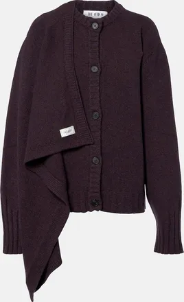 The Attico Scarf-detail wool and cashmere cardigan