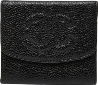 Chanel Black Grained Calfskin Coin Purse/Coin Case (Pre-Owned)