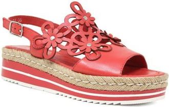 Django & Juliette Aldo Wedge Sandal in Red Leather at Nordstrom, Size 38