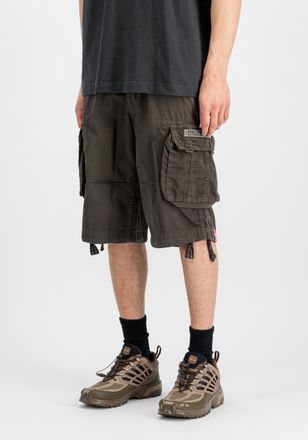 Alpha Industries Shorts ALPHA INDUSTRIES Jet Short, Herren, Gr. 27, Normalgr&ouml;ssen, grau (grauschwarz), Obermaterial: 100% Baumwolle, Hosen Shorts