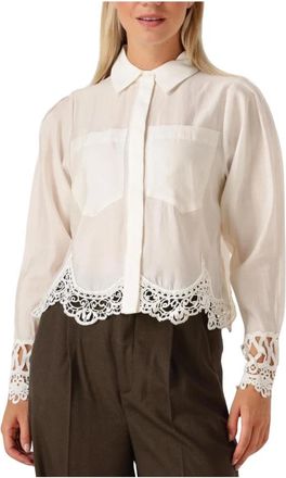 Copenhagen Muse Overhemden, Dames, Wit, M, Wol, Witte Cmmolly-Shirt Blouse