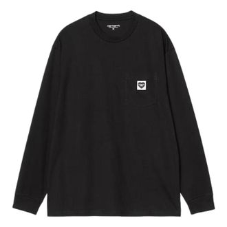 Carhartt Work in Progress Pocket Heart Long Sleeve T-Shirt Black I035300-00E-XX