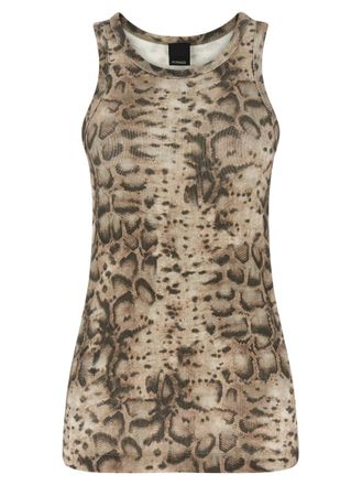 Pinko Beige Round Neck Printed Top