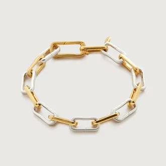 Monica Vinader Gold Mixed Metal Alta Capture Bracelet