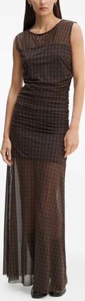 Gestuz ruched pattern dress - Brown