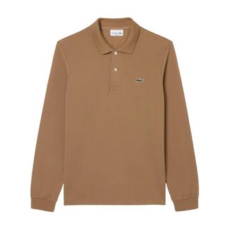 Lacoste Tops, Heren, Beige, M, Katoen, Origineel L.12.12 Poloshirt met Lange Mouwen