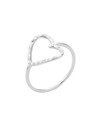 Adornia Adornia Hammered Open Heart Ring