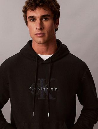 Calvin Klein Sudadera Con Capucha De Felpa Con Logo Denim