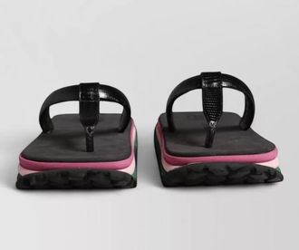 Dolce & Gabbana leather chunky flip flops