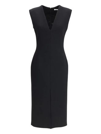 Givenchy V-neck midi dress - women - Wool/Polyamide/Rubber - 36 - Black