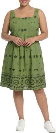London Times Inverted Release Pleat Trapeze Dress in Pesto at Nordstrom Rack, Size 3 X