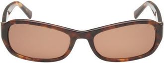 Abercrombie & Fitch 55mm Rectangular Sunglasses in Dark Havana /Brown Lens at Nordstrom