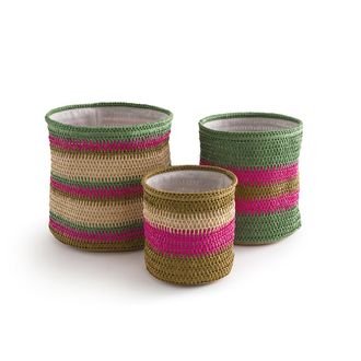 La Redoute Interieurs Set van 3 manden van gehaakt papier, Kablys