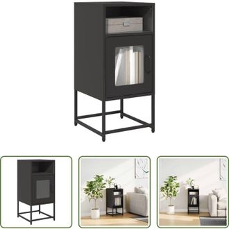 vidaXL Comodino nero - Comodino Nero 36x39x78 cm in Acciaio Laminato a Freddo