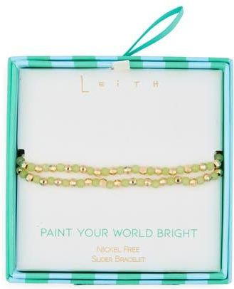 Leith Beaded 2-Row Slider Bracelet in Yellow/green/gold at Nordstrom Rack