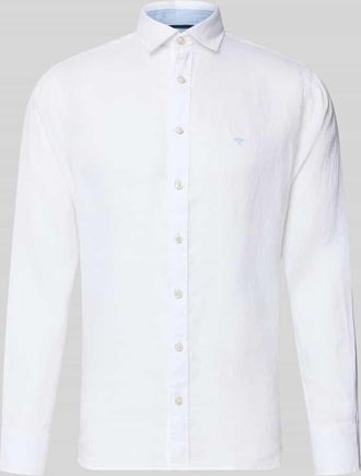 Fynch-Hatton Fynch-Hatton Slim Fit Leinenhemd mit Haifischkragen in Weiss, Gr&ouml;&szlig;e 3XL