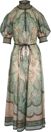 Zimmermann Long Silk Dress With Pattern