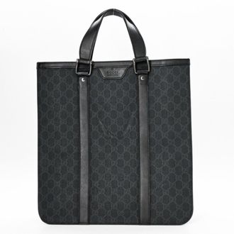 Gucci Gg Plus Black Gg Supreme Leather Tote Bag (Pre-Owned)