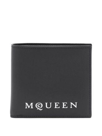 Alexander McQueen Portemonnee met logo-reli&euml;f - Zwart